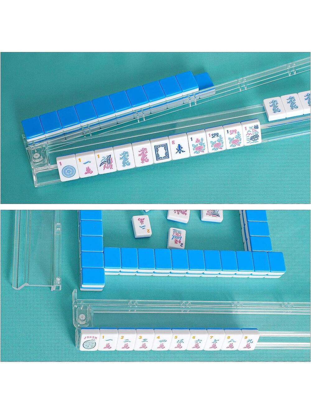 American Mahjong Tiles Set - 166pcs Blue Melamine Tiles, 1.2” Standard Size - Picture 6 of 11